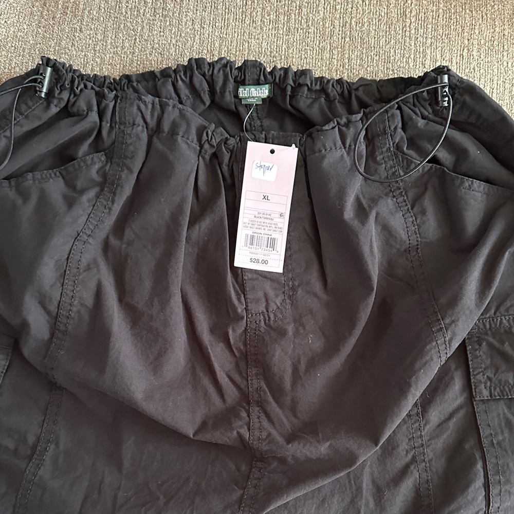 Dark Gray Elastic Waist Skirt - XL